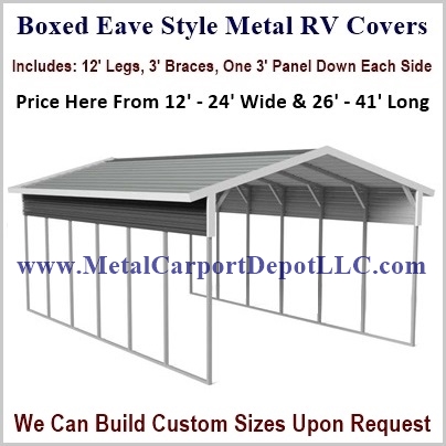 Boxed Eave Style Metal RV Covers